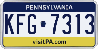 PA license plate KFG7313