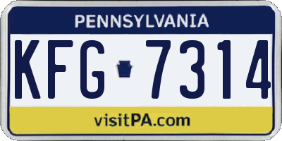 PA license plate KFG7314