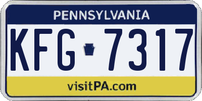 PA license plate KFG7317