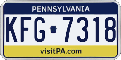 PA license plate KFG7318