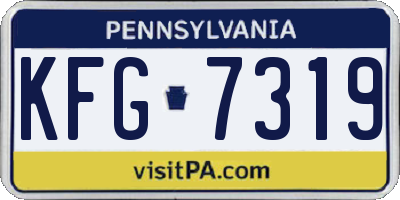 PA license plate KFG7319