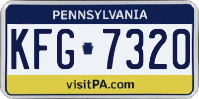 PA license plate KFG7320