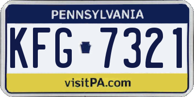 PA license plate KFG7321