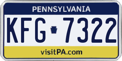 PA license plate KFG7322