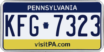 PA license plate KFG7323