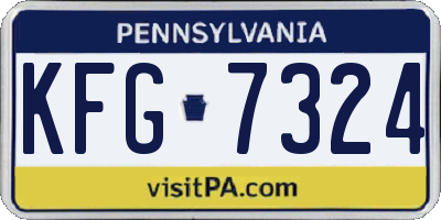 PA license plate KFG7324