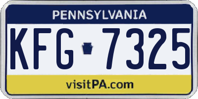 PA license plate KFG7325