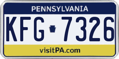 PA license plate KFG7326