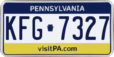 PA license plate KFG7327