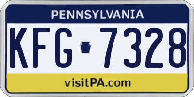 PA license plate KFG7328
