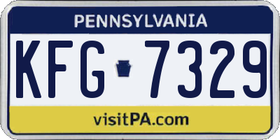 PA license plate KFG7329