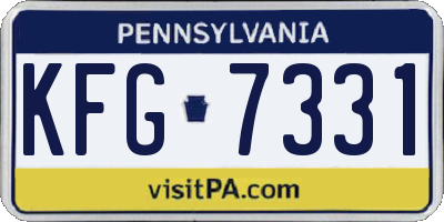 PA license plate KFG7331