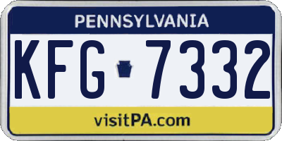 PA license plate KFG7332