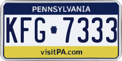 PA license plate KFG7333