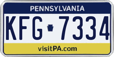 PA license plate KFG7334