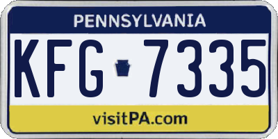 PA license plate KFG7335