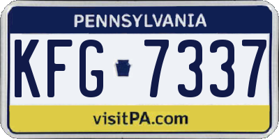 PA license plate KFG7337