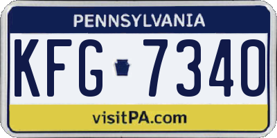 PA license plate KFG7340
