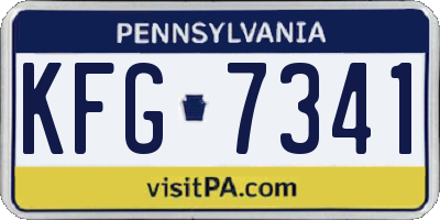PA license plate KFG7341