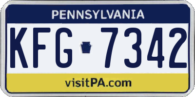 PA license plate KFG7342
