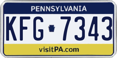 PA license plate KFG7343