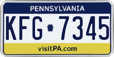 PA license plate KFG7345