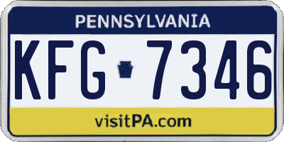 PA license plate KFG7346