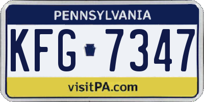 PA license plate KFG7347