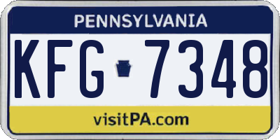 PA license plate KFG7348