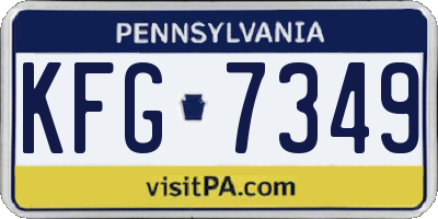 PA license plate KFG7349