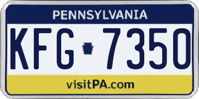 PA license plate KFG7350