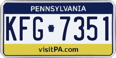 PA license plate KFG7351