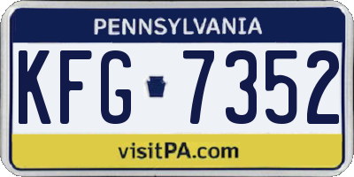 PA license plate KFG7352