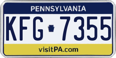 PA license plate KFG7355