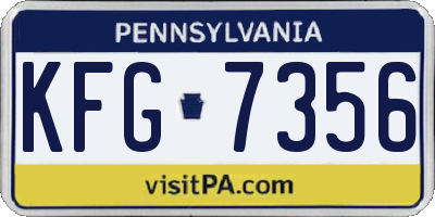 PA license plate KFG7356
