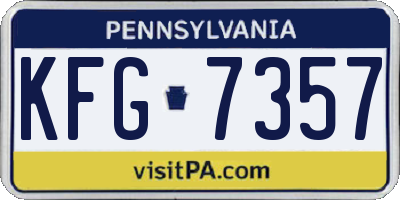 PA license plate KFG7357