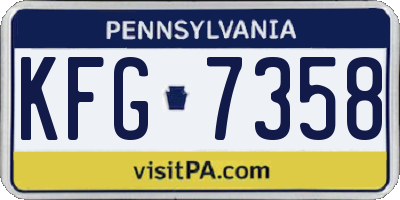 PA license plate KFG7358