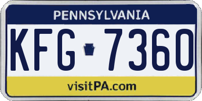 PA license plate KFG7360