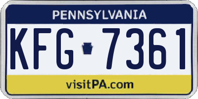 PA license plate KFG7361