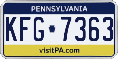 PA license plate KFG7363