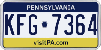 PA license plate KFG7364