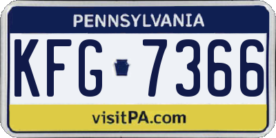 PA license plate KFG7366