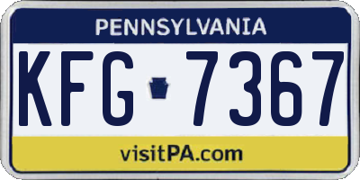 PA license plate KFG7367
