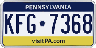 PA license plate KFG7368