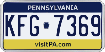 PA license plate KFG7369