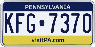 PA license plate KFG7370