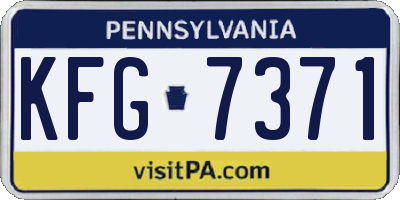 PA license plate KFG7371