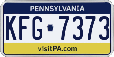 PA license plate KFG7373