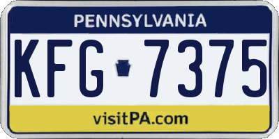PA license plate KFG7375