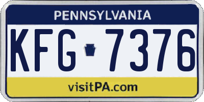 PA license plate KFG7376
